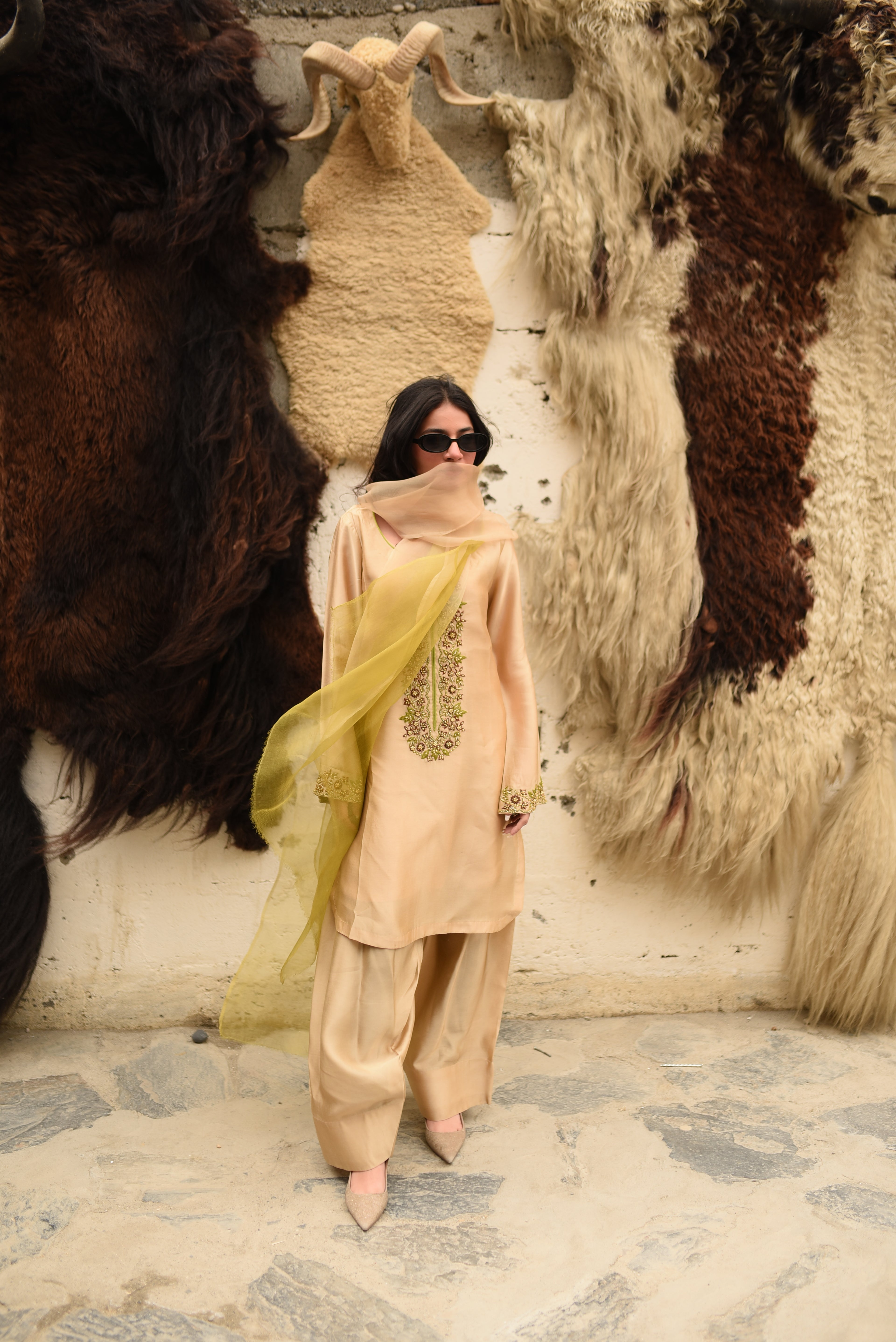FAWN 2 TONE DUPATTA DRESS