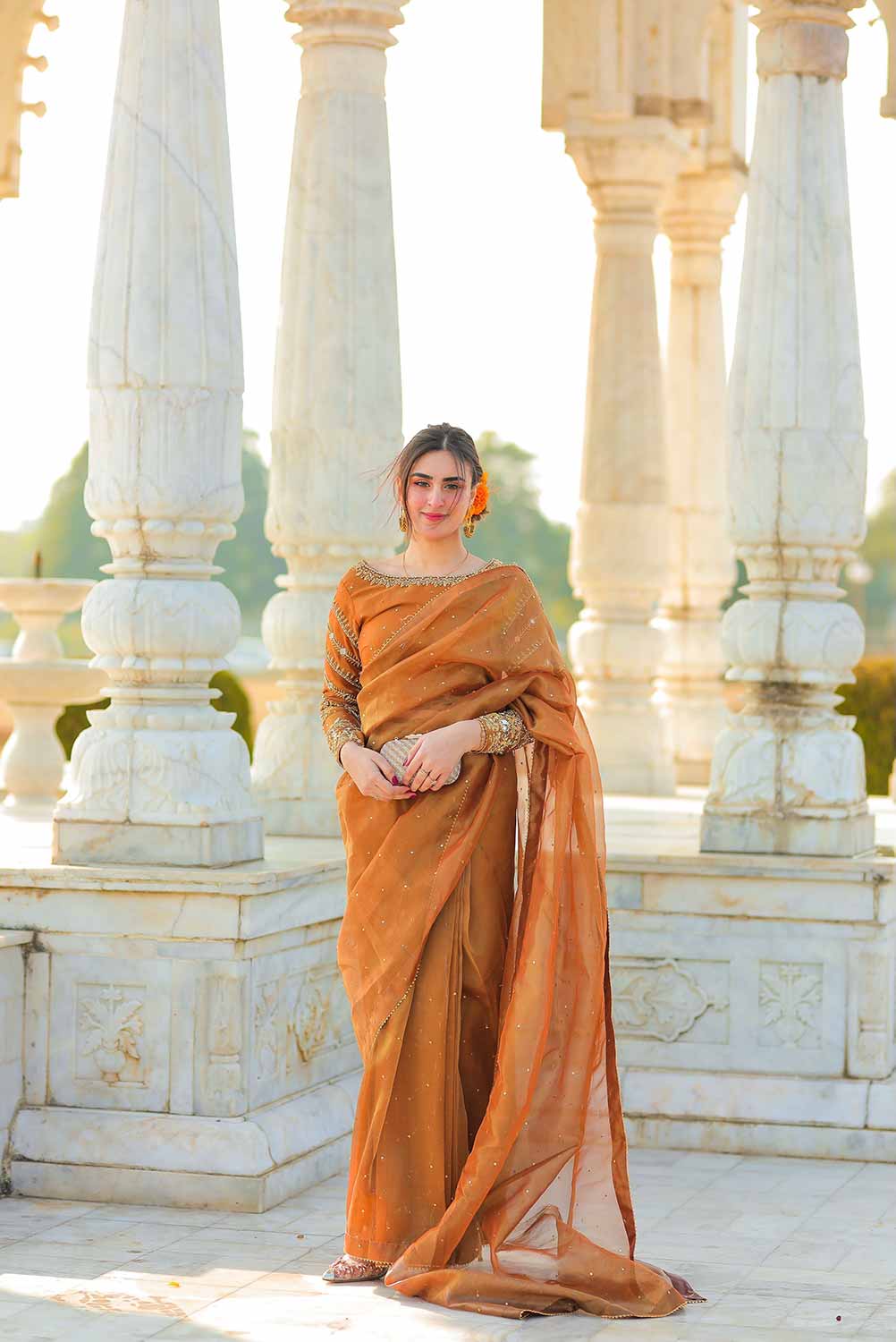 LAMA ORANGE SAREE
