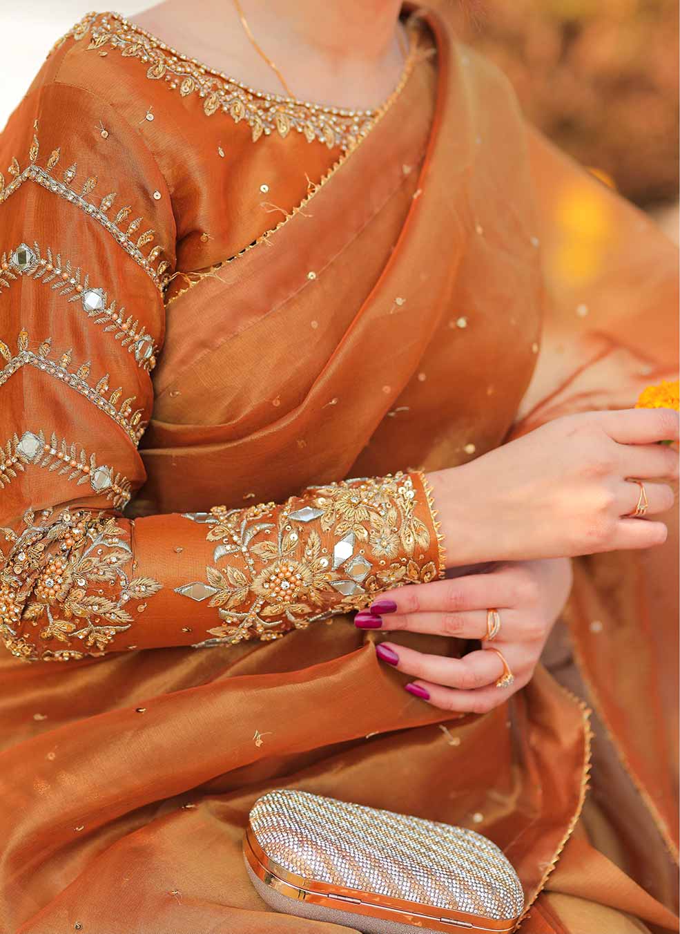 LAMA ORANGE SAREE