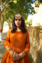 ORANGE EMBRIODED FROCK