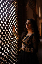 LAJPAAL "BLACK ORGANZA PISHWAS