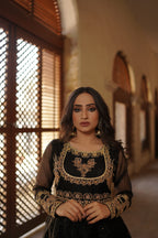 LAJPAAL "BLACK ORGANZA PISHWAS