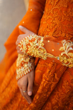 ORANGE EMBRIODED FROCK