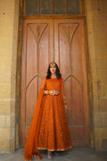 ORANGE EMBRIODED FROCK