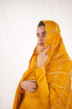 YELLOW SLK WEAVED DUPATTA