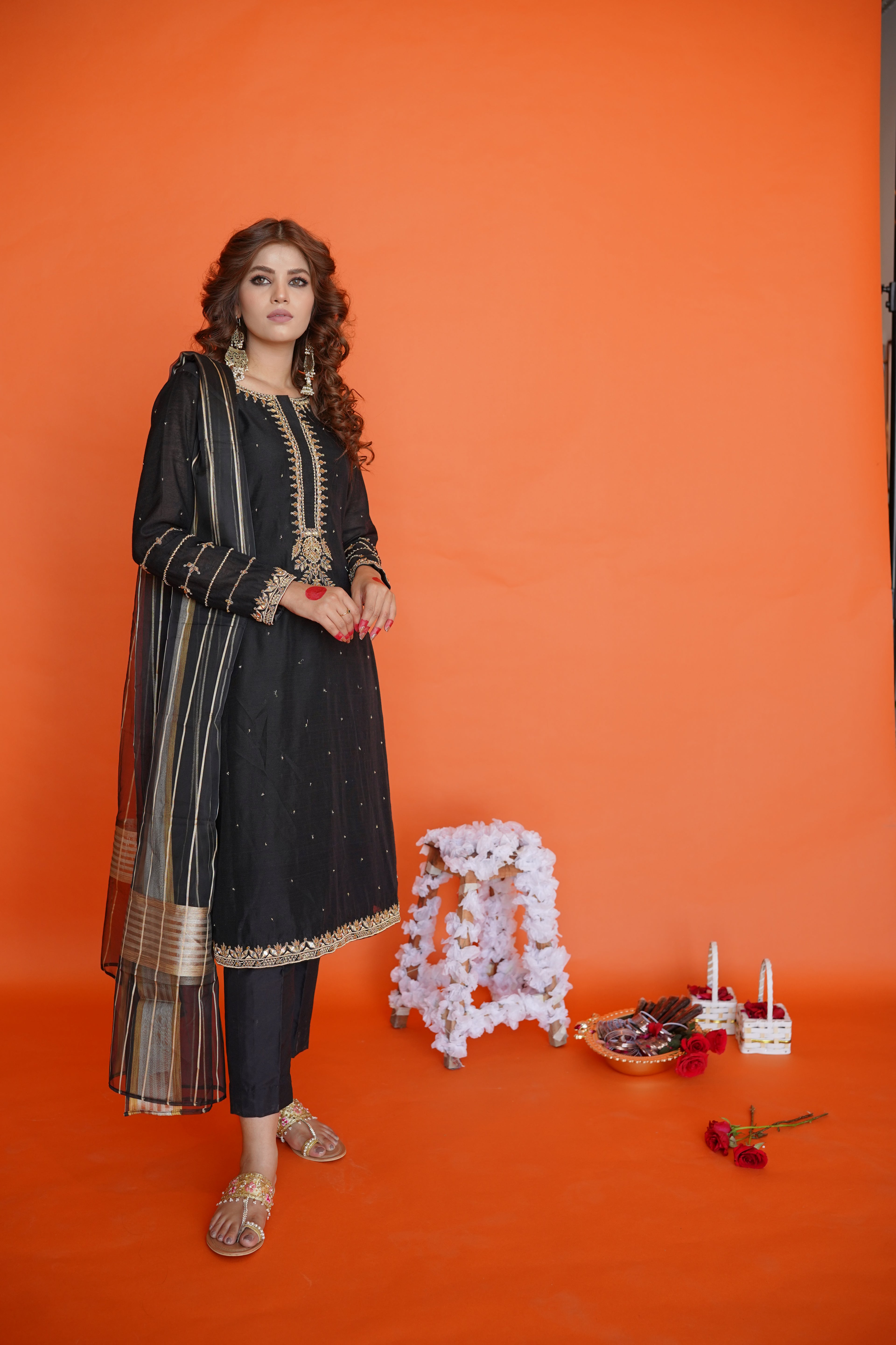 EID COLLECTION' 23 ( BLACK LOOM NET DRESS )