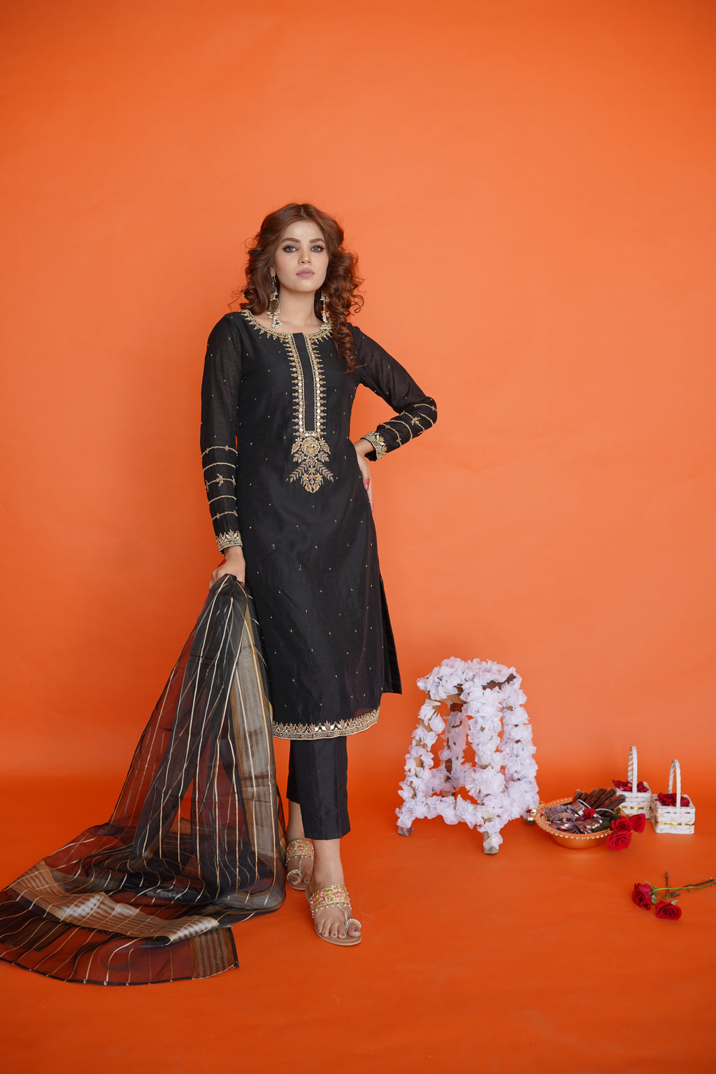 EID COLLECTION' 23 ( BLACK LOOM NET DRESS )