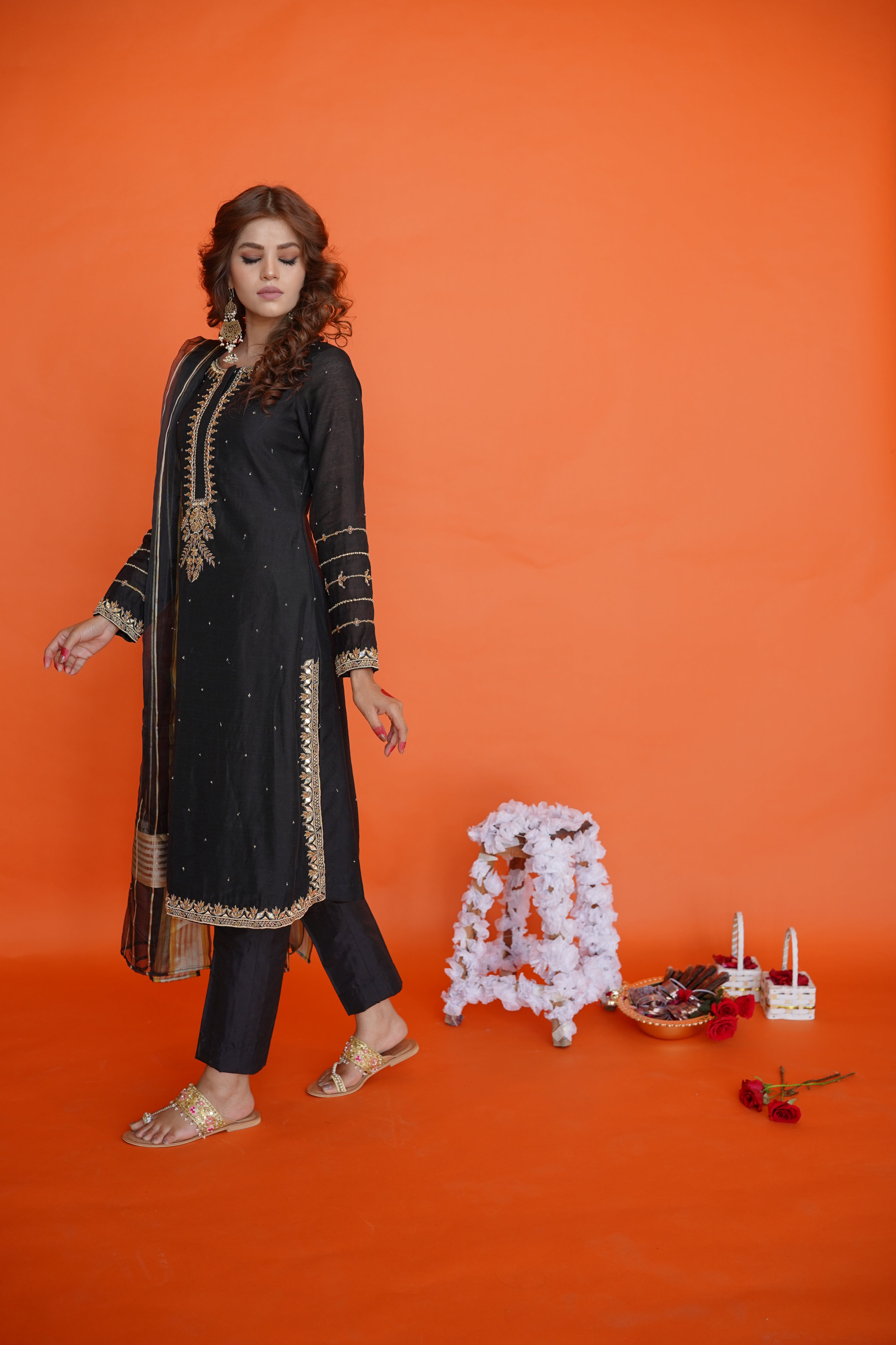 EID COLLECTION' 23 ( BLACK LOOM NET DRESS )