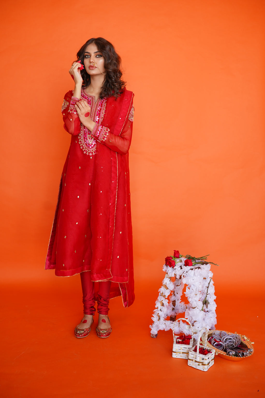 EID COLLECTION' 23 ( BLOOD RED ORGANZA DRESS)