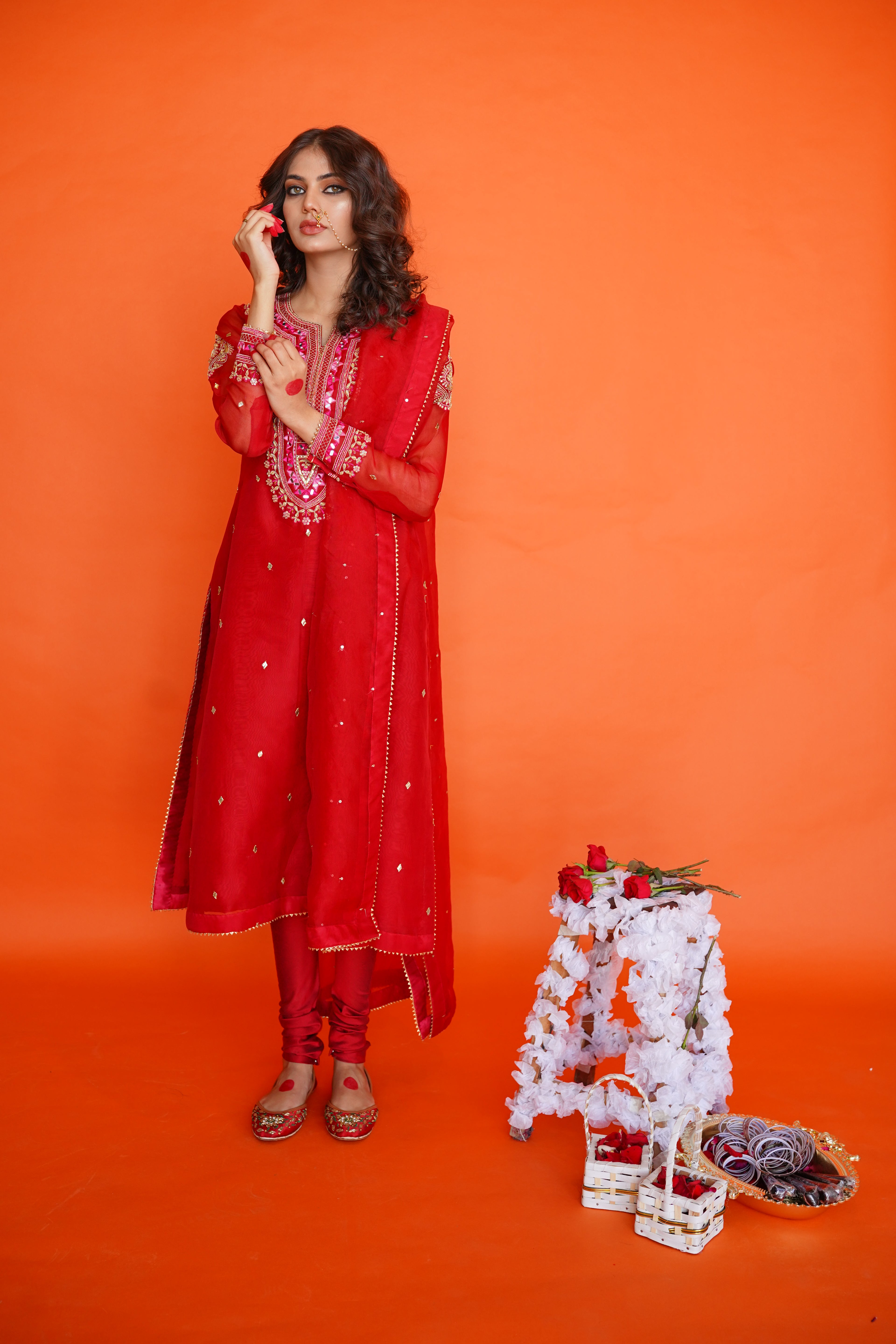 EID COLLECTION' 23 ( BLOOD RED ORGANZA DRESS)