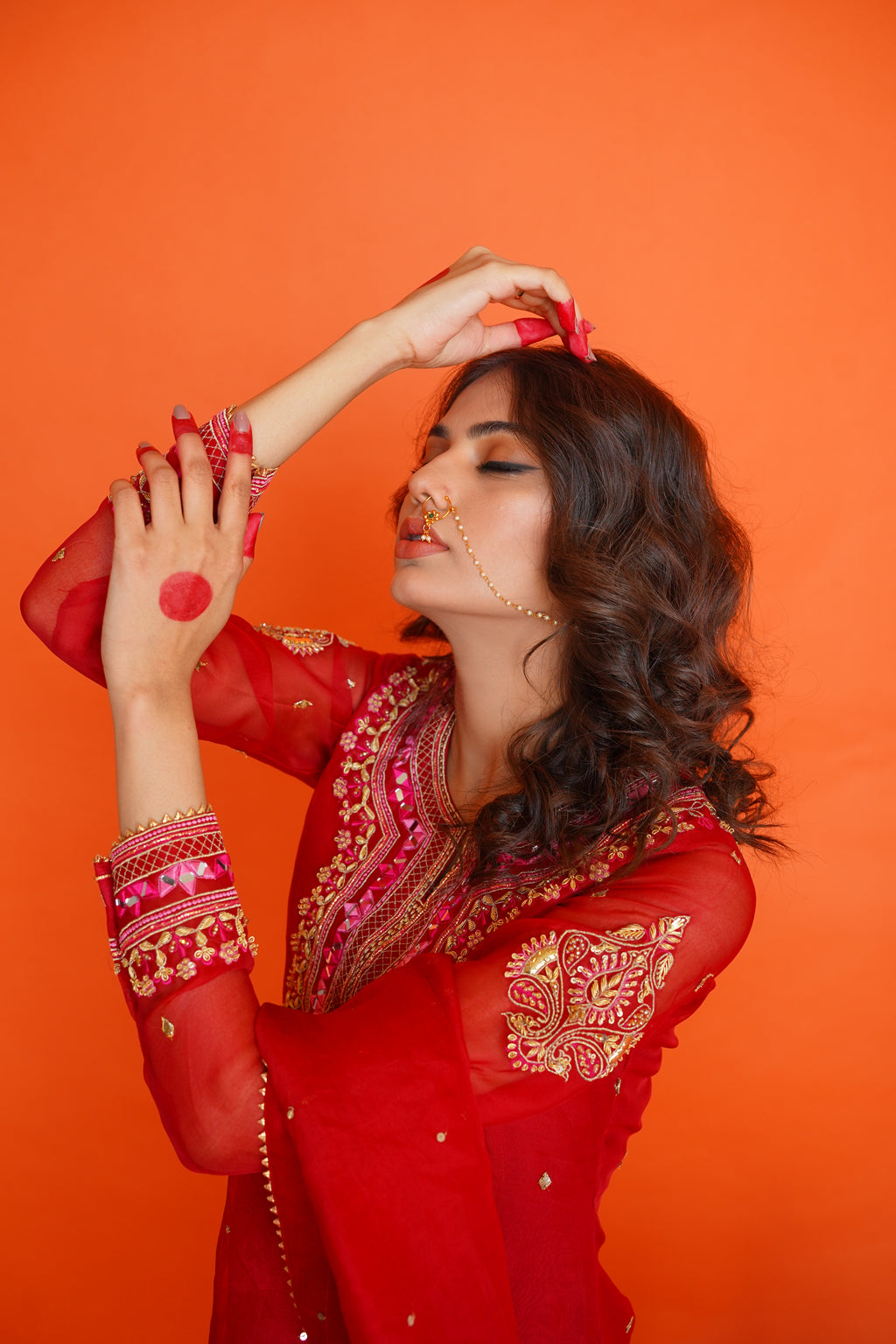 EID COLLECTION' 23 ( BLOOD RED ORGANZA DRESS)