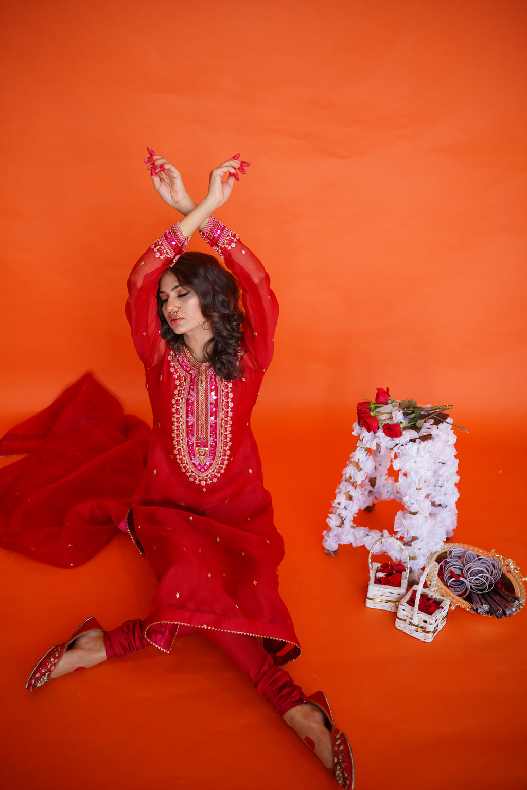EID COLLECTION' 23 ( BLOOD RED ORGANZA DRESS)