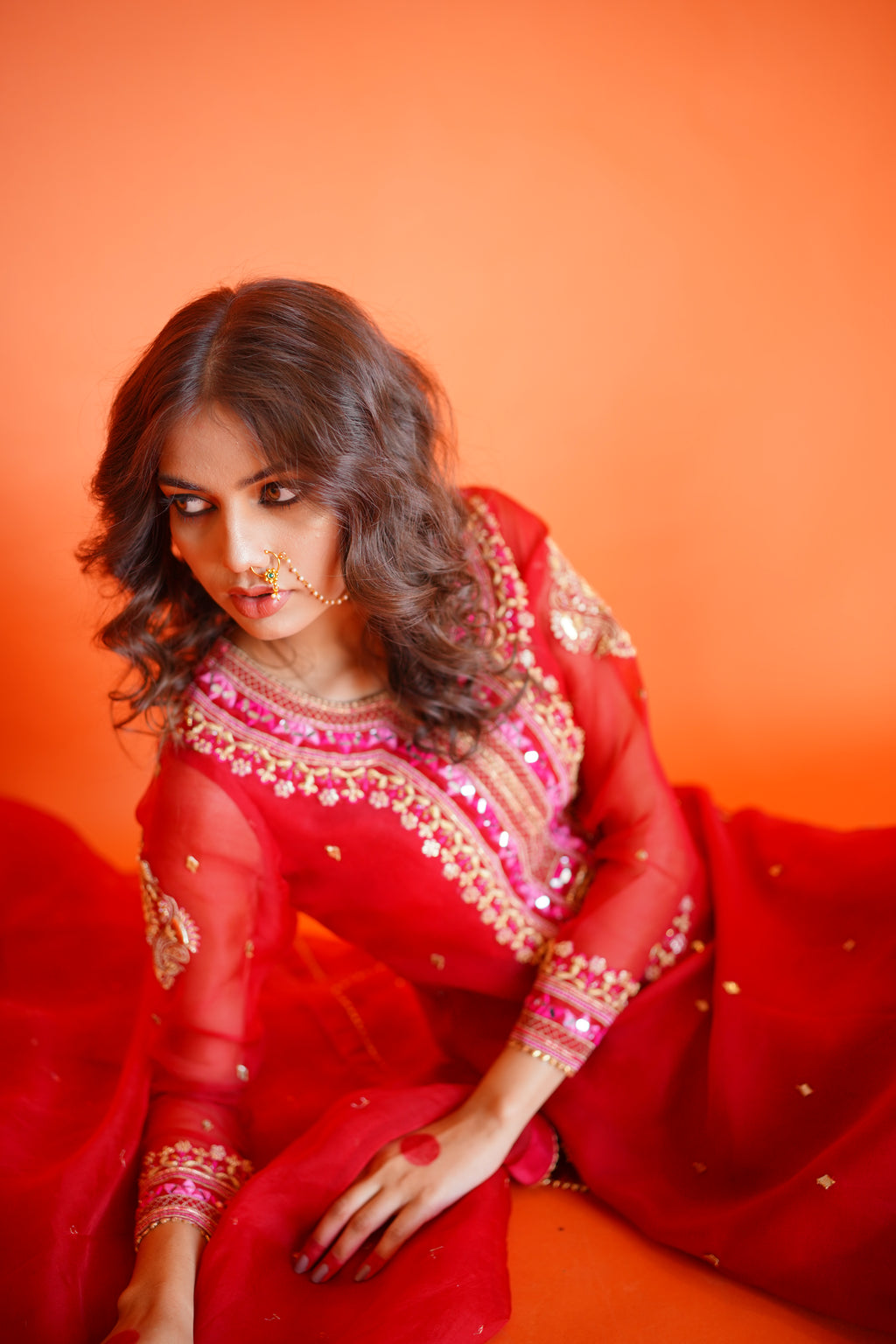 EID COLLECTION' 23 ( BLOOD RED ORGANZA DRESS)