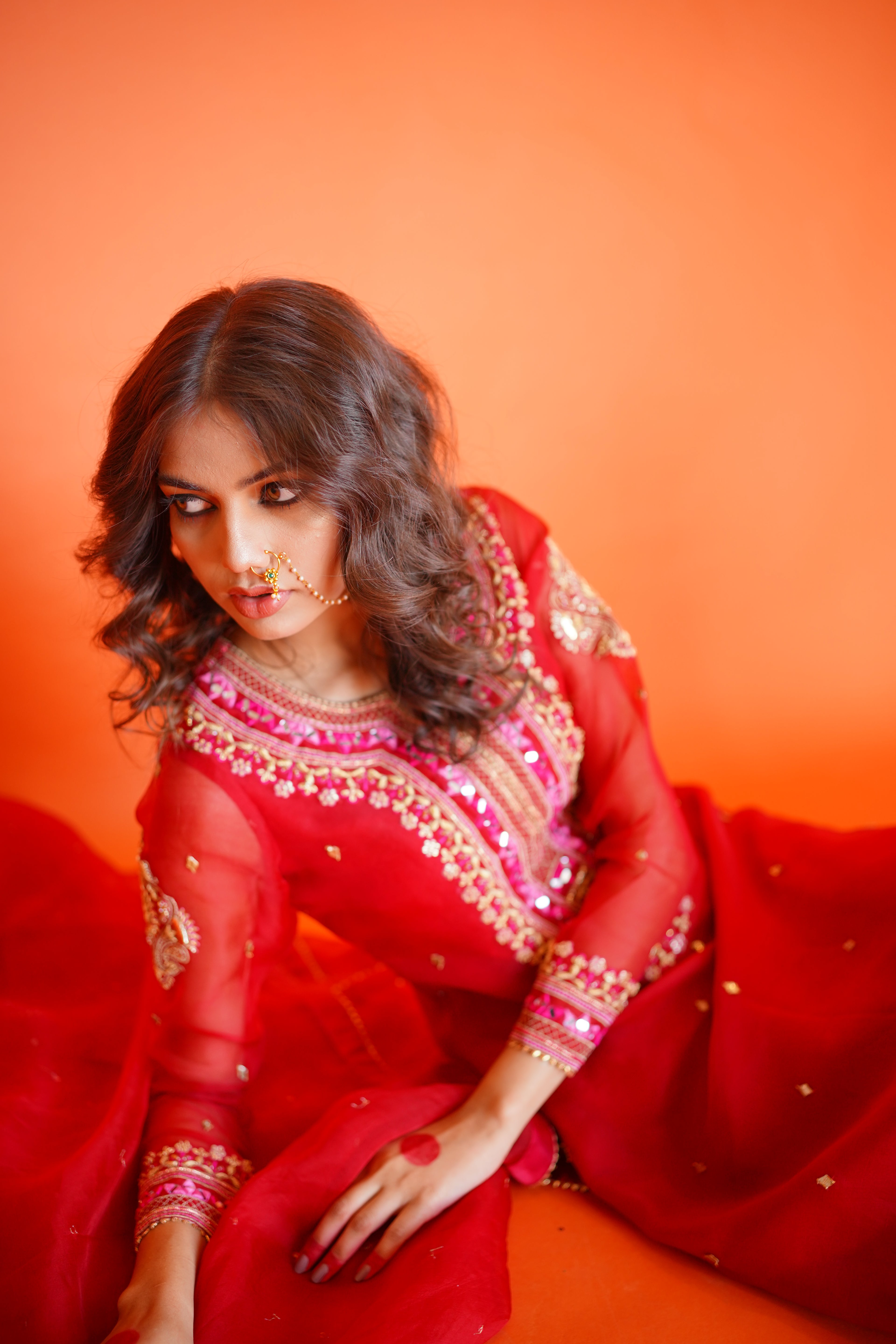 EID COLLECTION' 23 ( BLOOD RED ORGANZA DRESS)