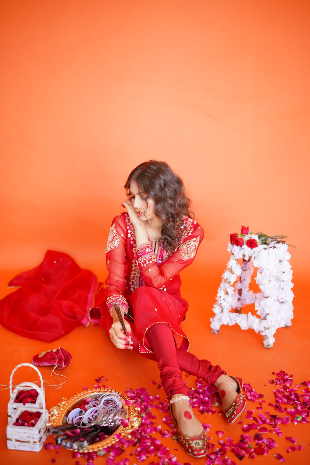 EID COLLECTION' 23 ( BLOOD RED ORGANZA DRESS)