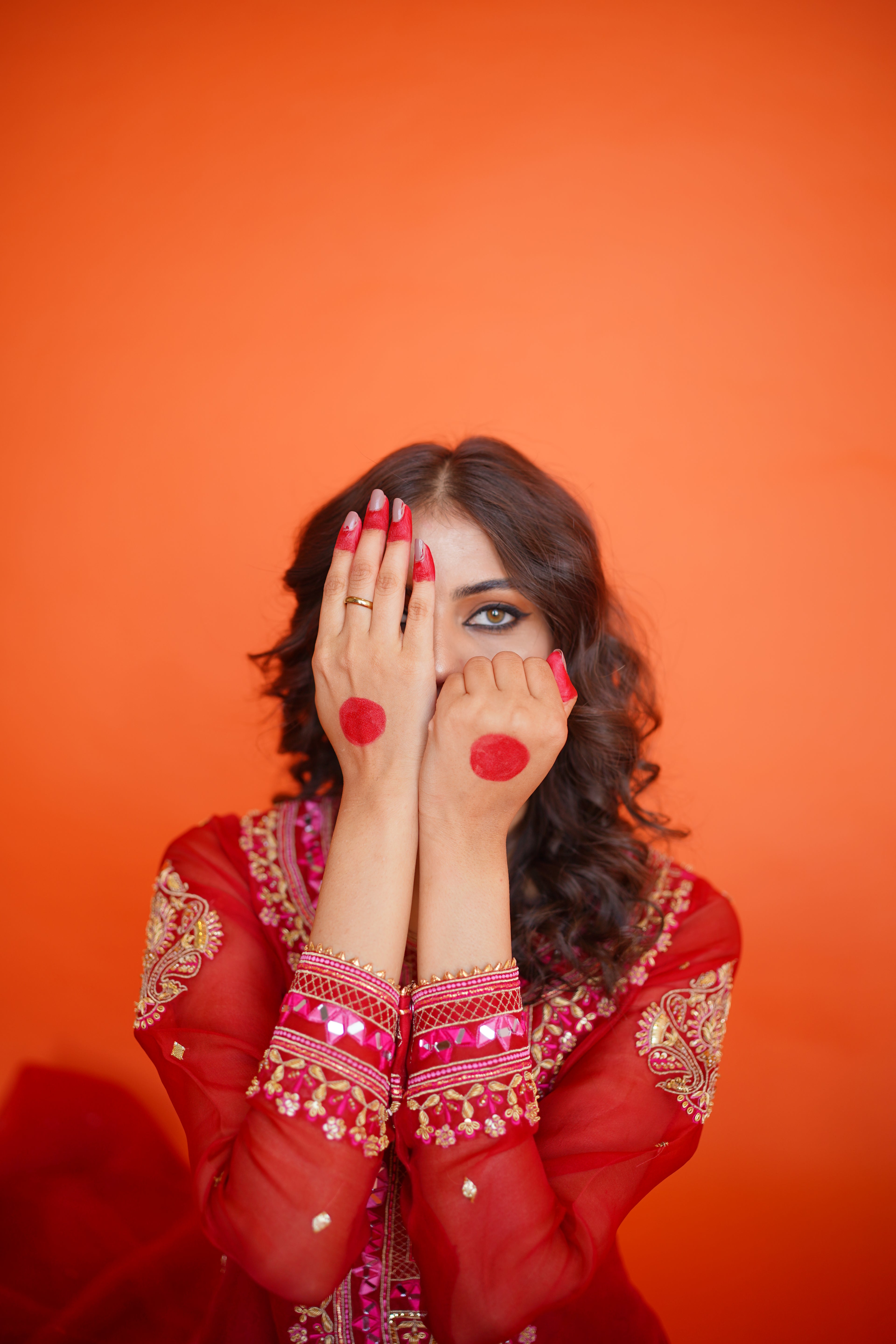 EID COLLECTION' 23 ( BLOOD RED ORGANZA DRESS)