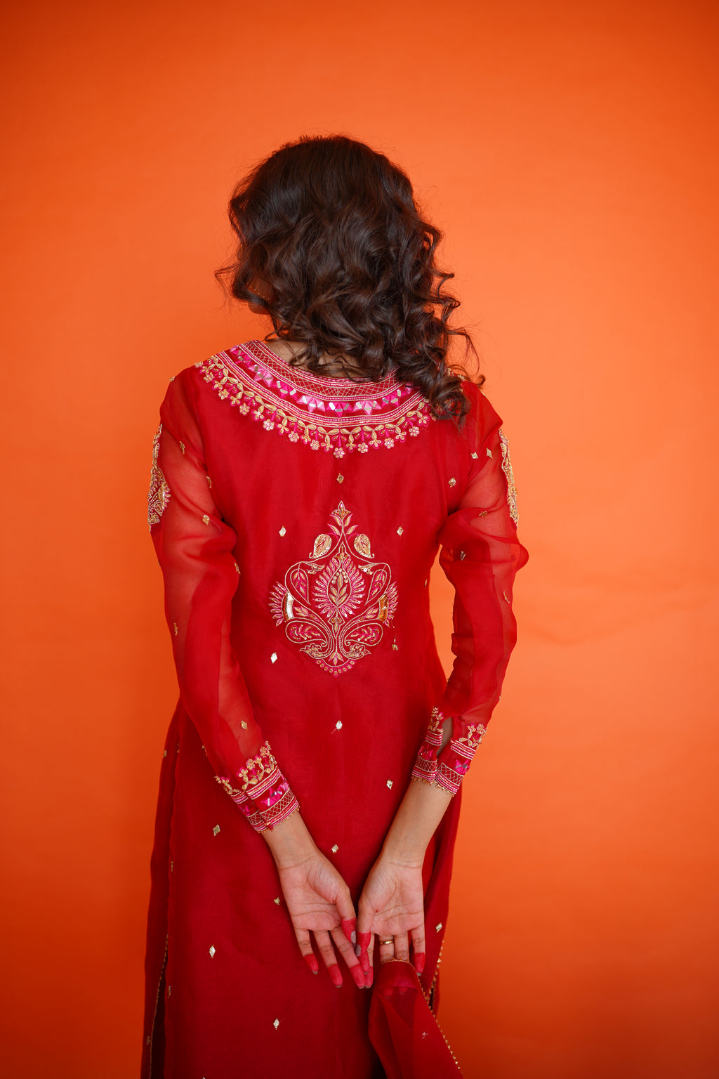 EID COLLECTION' 23 ( BLOOD RED ORGANZA DRESS)