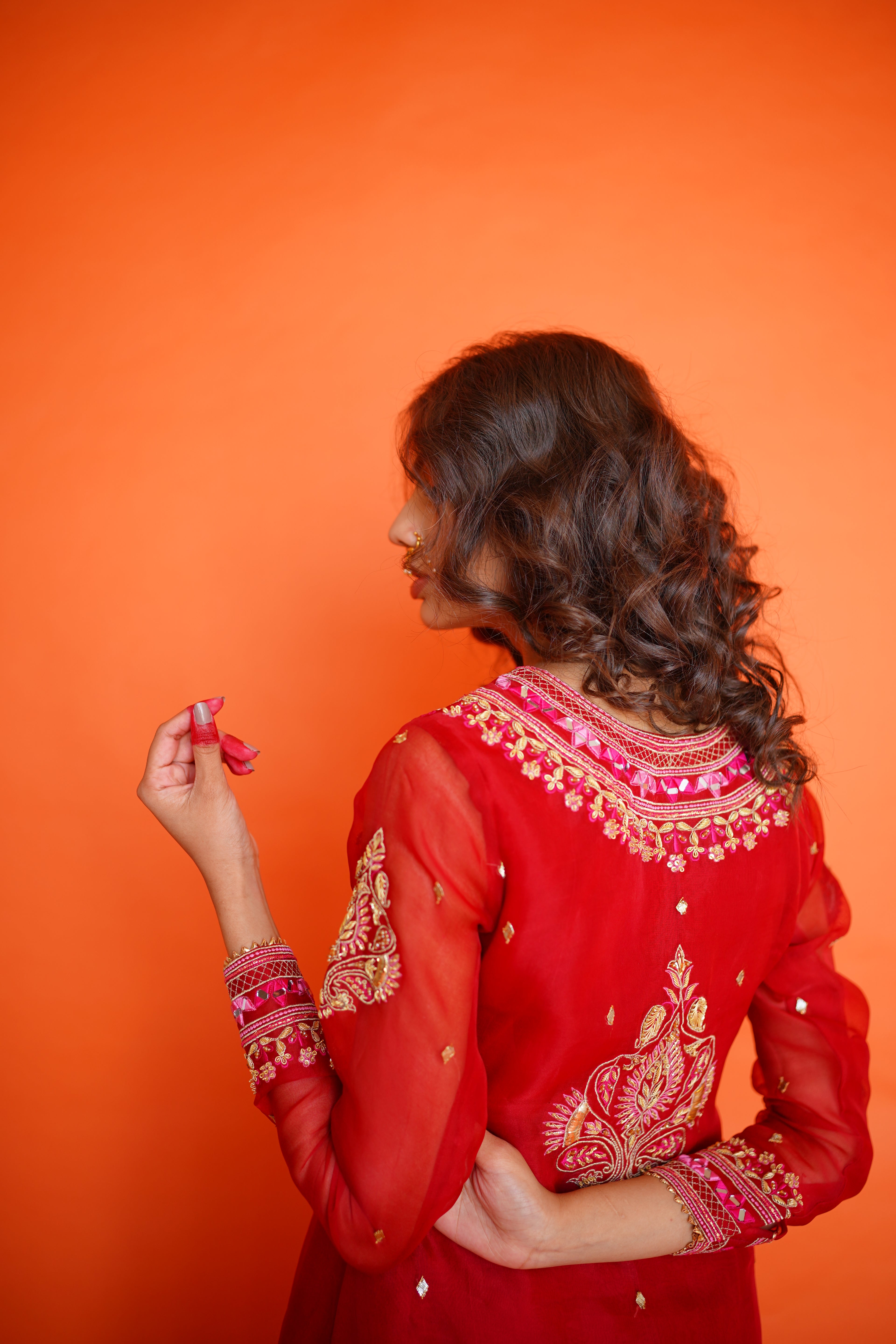 EID COLLECTION' 23 ( BLOOD RED ORGANZA DRESS)