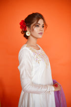 EID COLLECTION'23 ( WHITE/LILAC DRESS )