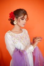 EID COLLECTION'23 ( WHITE/LILAC DRESS )