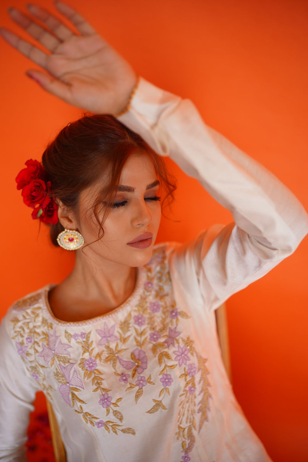 EID COLLECTION'23 ( WHITE/LILAC DRESS )