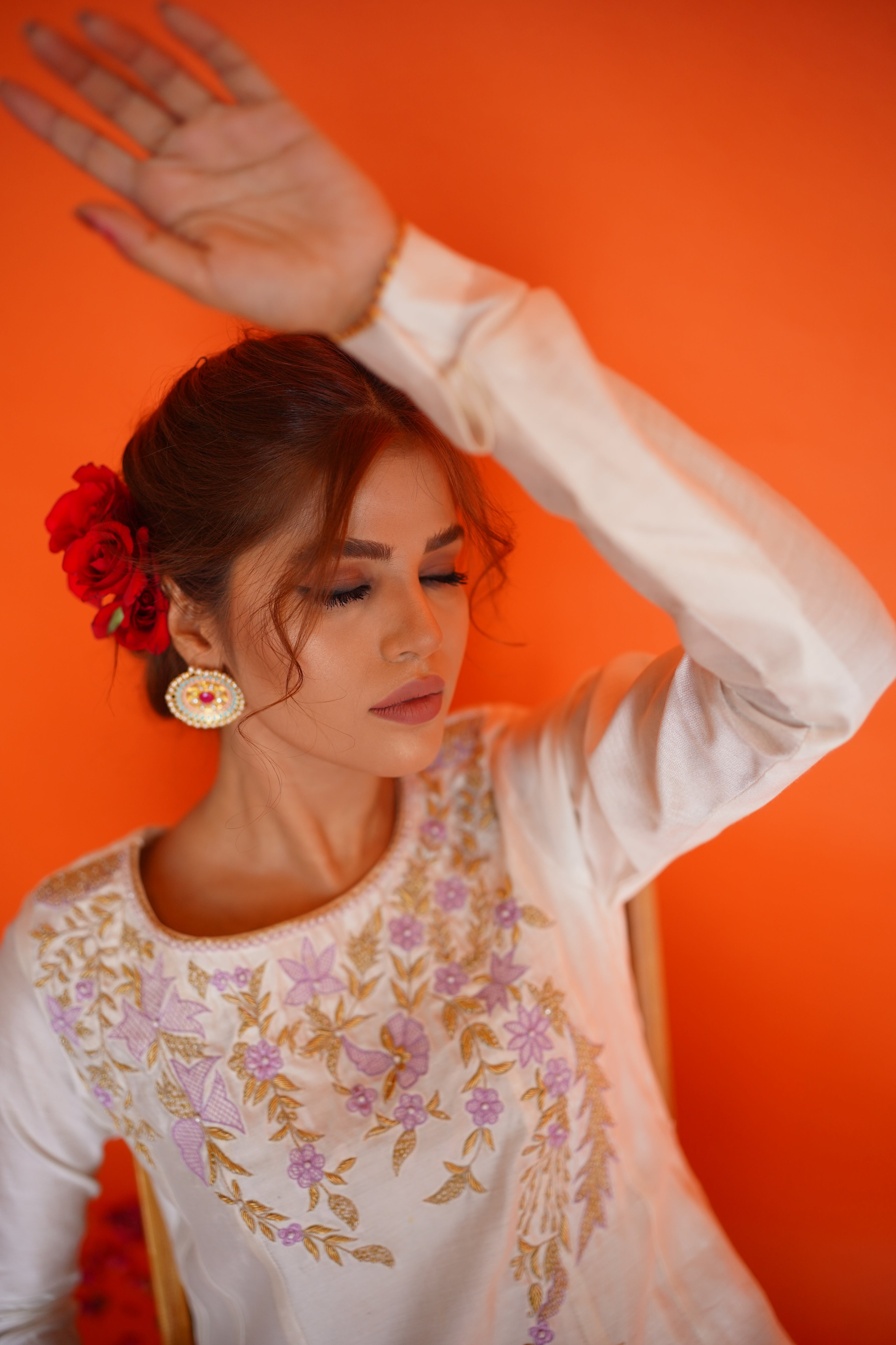EID COLLECTION'23 ( WHITE/LILAC DRESS )