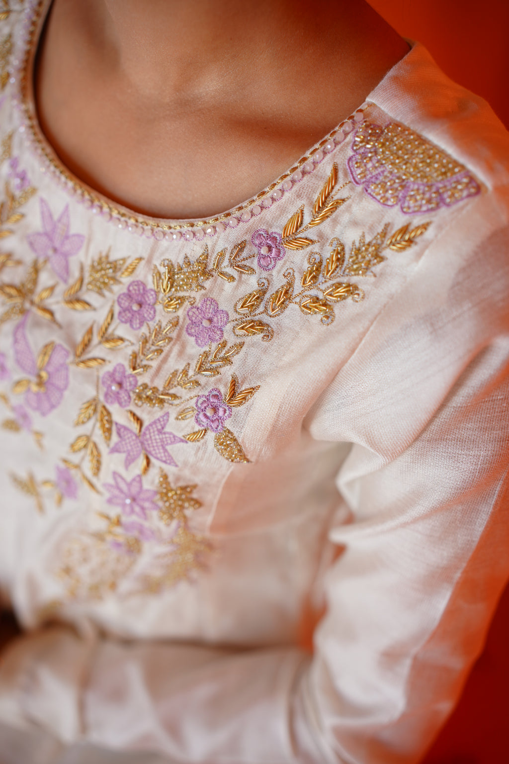 EID COLLECTION'23 ( WHITE/LILAC DRESS )