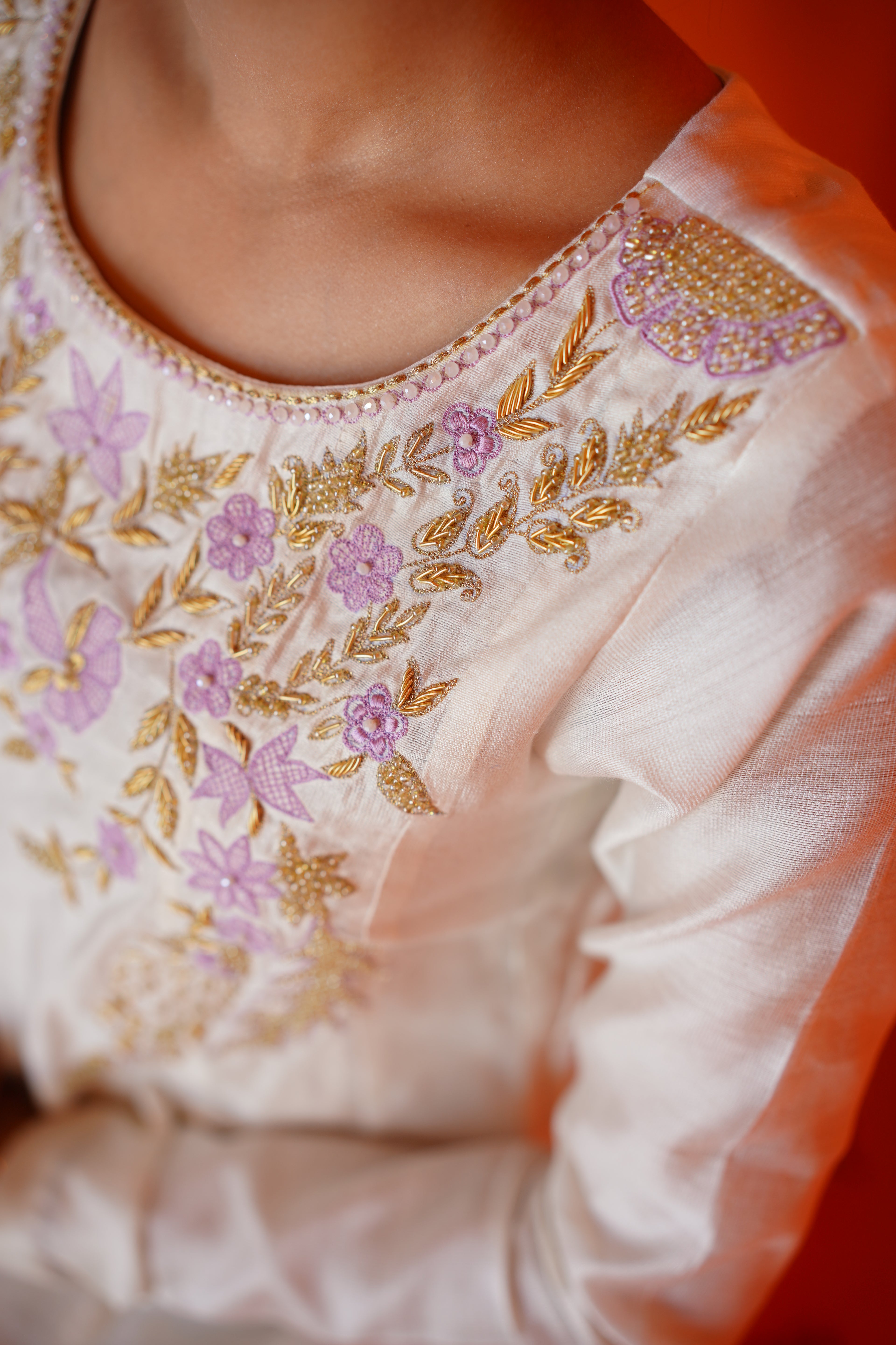 EID COLLECTION'23 ( WHITE/LILAC DRESS )