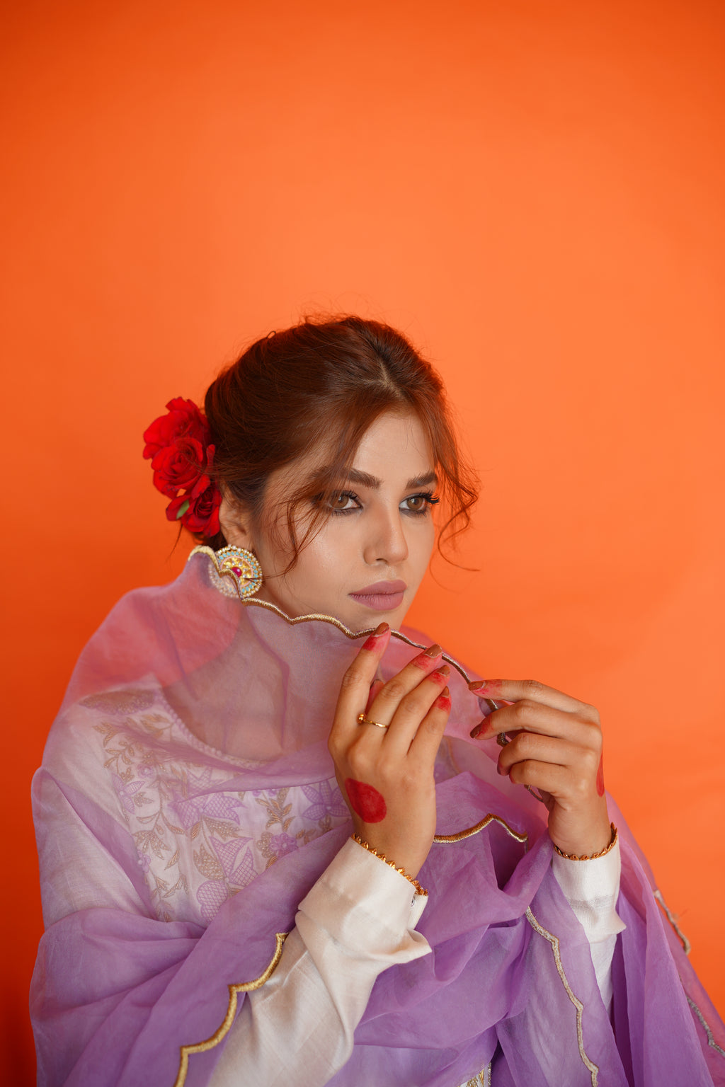 EID COLLECTION'23 ( WHITE/LILAC DRESS )