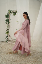 BAGHBAAN ( LILAC SIDE SLIT CUT DRESS)