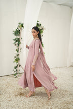 BAGHBAAN ( LILAC SIDE SLIT CUT DRESS)