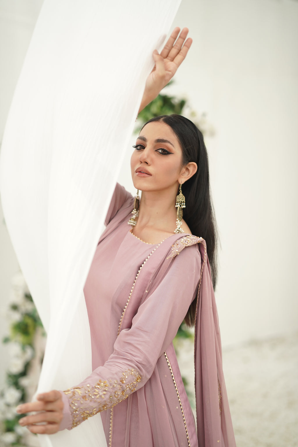 BAGHBAAN ( LILAC SIDE SLIT CUT DRESS)