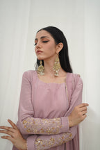 BAGHBAAN ( LILAC SIDE SLIT CUT DRESS)