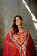 ZEBAISH E ZAMANA ( ORANGE/RED DRESS)