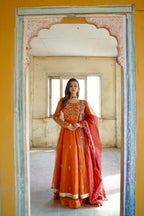 ZEBAISH E ZAMANA ( ORANGE/RED DRESS)