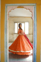 ZEBAISH E ZAMANA ( ORANGE/RED DRESS)