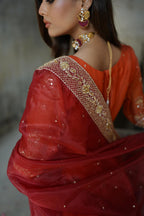 ZEBAISH E ZAMANA ( ORANGE/RED DRESS)