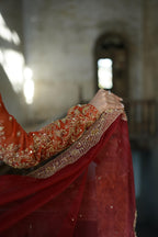 ZEBAISH E ZAMANA ( ORANGE/RED DRESS)