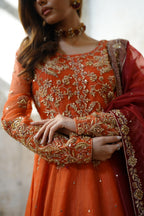 ZEBAISH E ZAMANA ( ORANGE/RED DRESS)