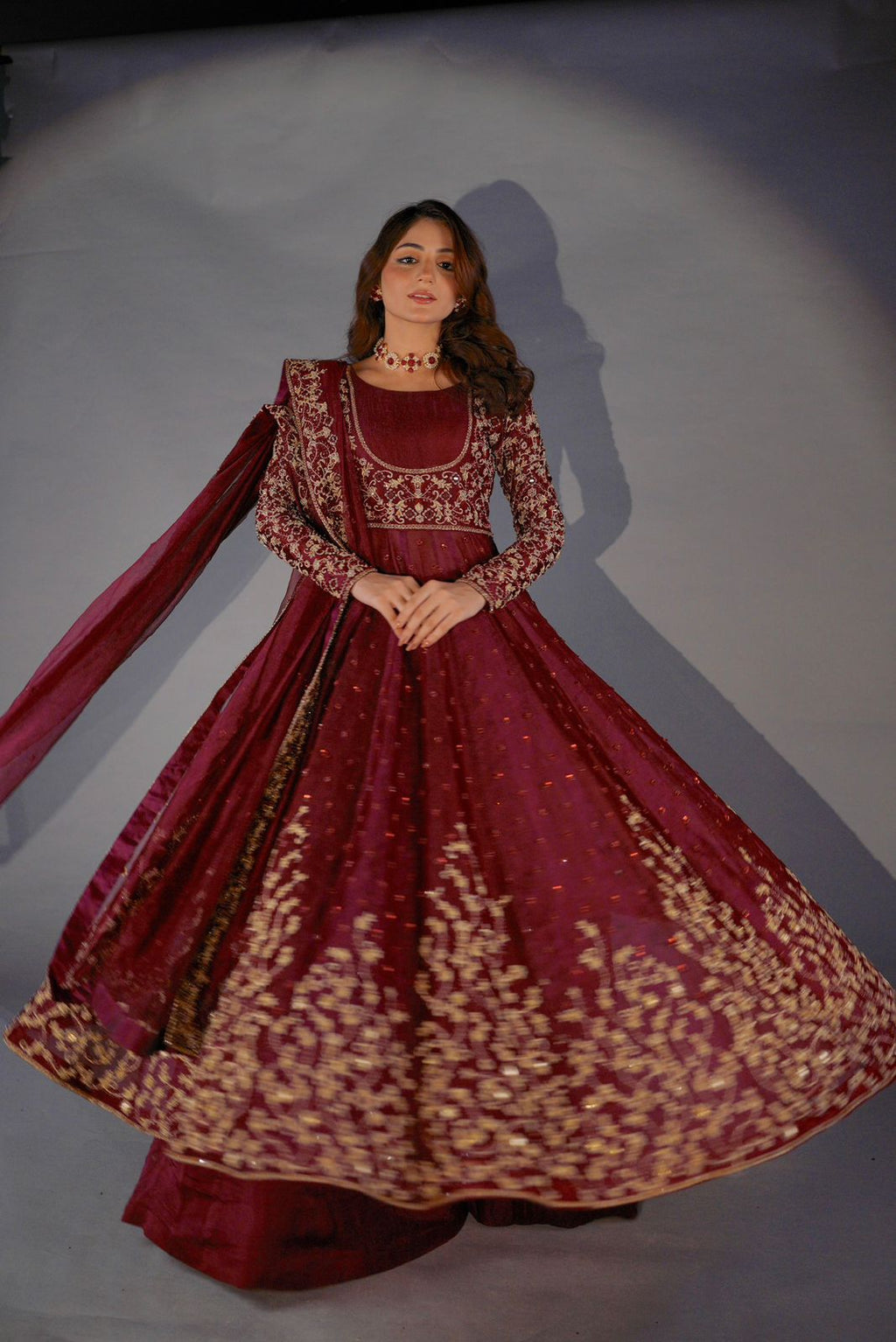 SHEHNAIYAAN ‘24 ( BURGUNDY BARAAT DRESS )