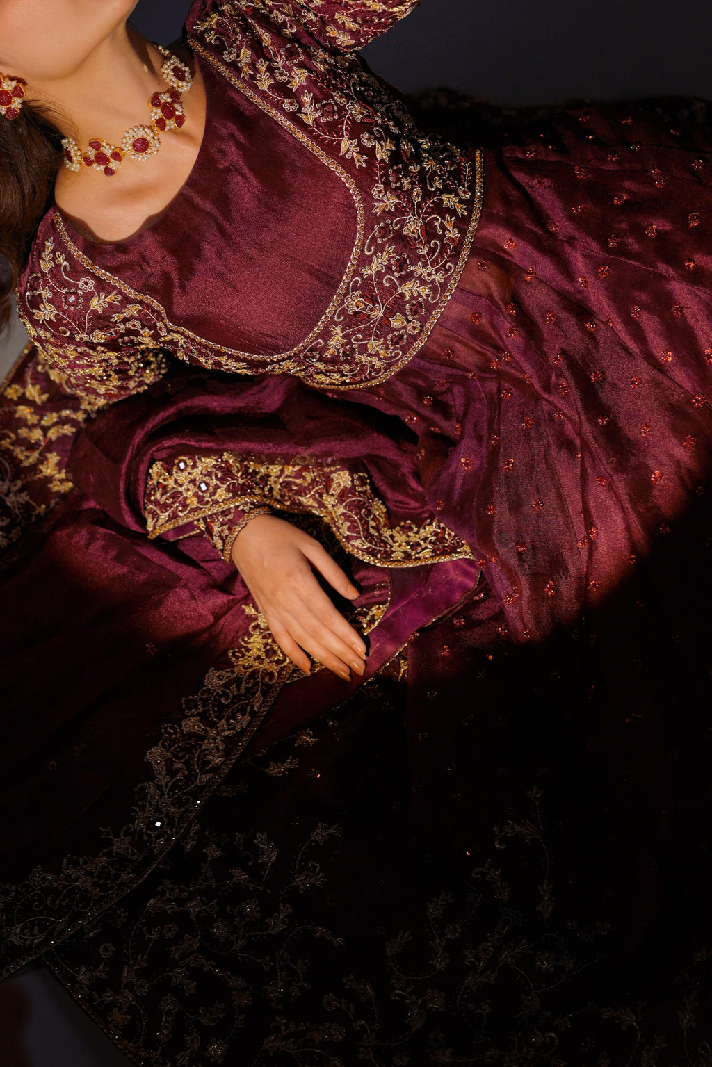 SHEHNAIYAAN ‘24 ( BURGUNDY BARAAT DRESS )