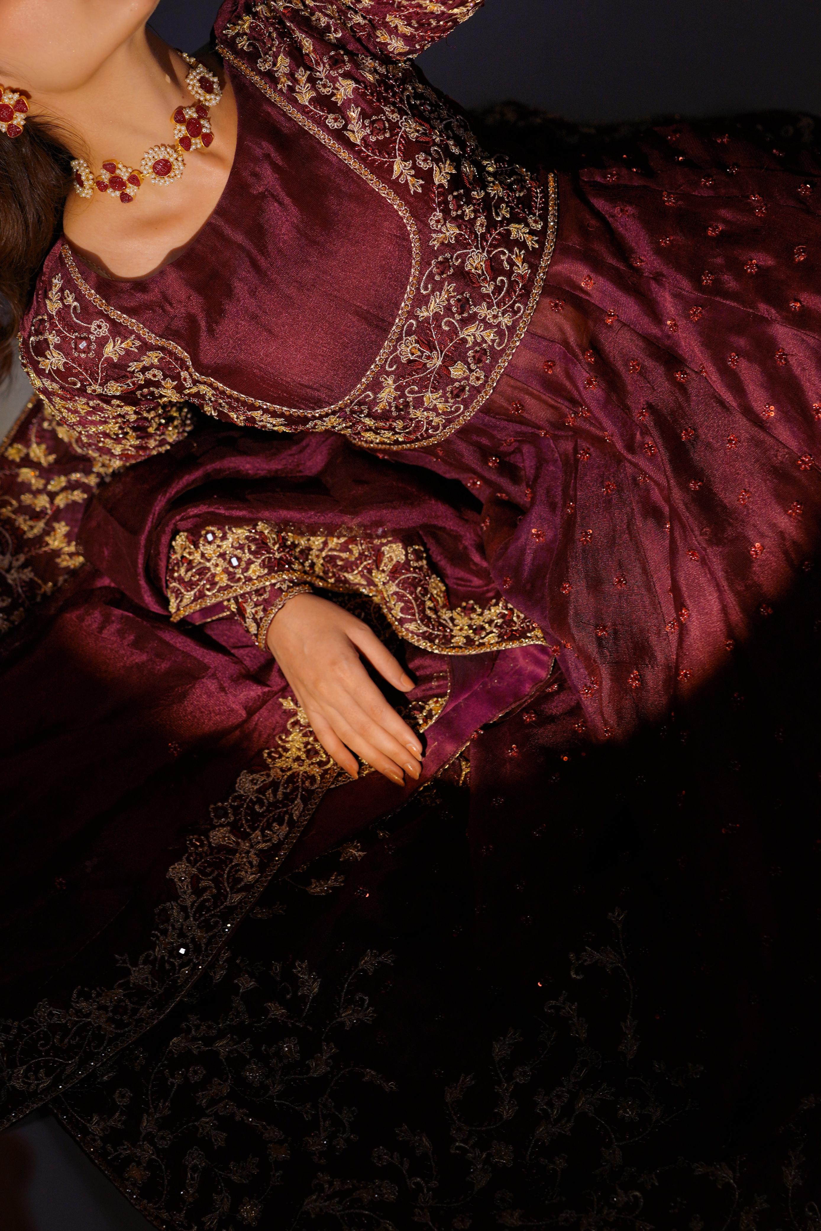 SHEHNAIYAAN ‘24 ( BURGUNDY BARAAT DRESS )
