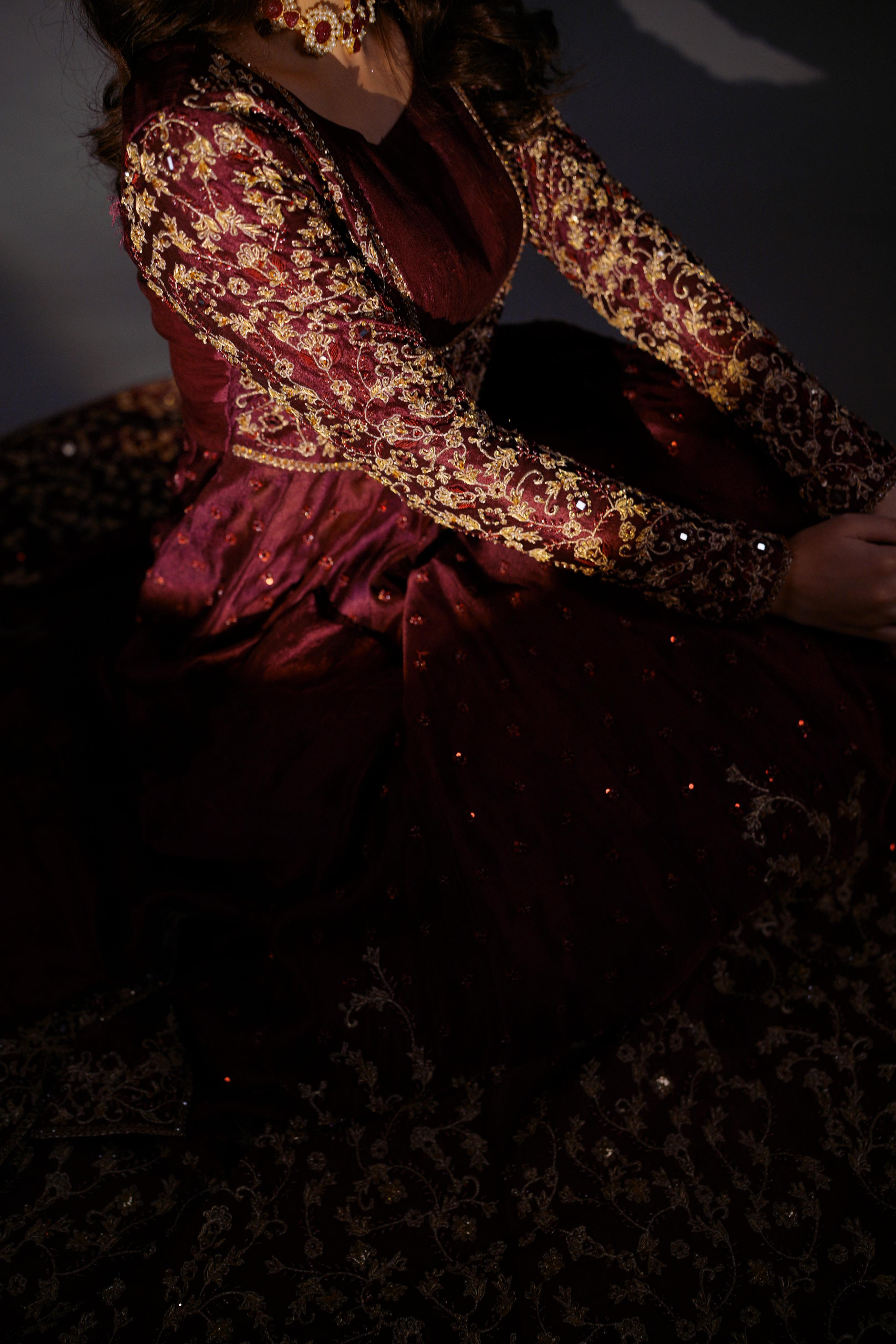SHEHNAIYAAN ‘24 ( BURGUNDY BARAAT DRESS )
