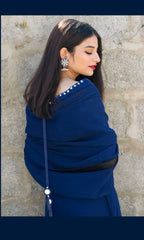 NAVY BLUE SHEESHA SAREE