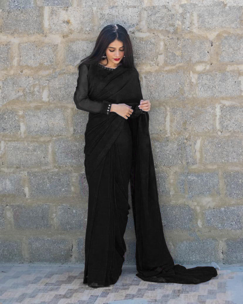 BLACK SHEESHA SAREE